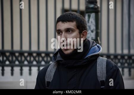 Athens, Greece. 6th Dec, 2017. Students protest in the memoriam of ninth anniversary of the murder of Alexis Grigoropoulos by a police officer. Credit: Giorgos Zachos/SOPA/ZUMA Wire/Alamy Live News Stock Photo