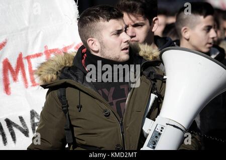 Athens, Greece. 6th Dec, 2017. Students protest in the memoriam of ninth anniversary of the murder of Alexis Grigoropoulos by a police officer. Credit: Giorgos Zachos/SOPA/ZUMA Wire/Alamy Live News Stock Photo