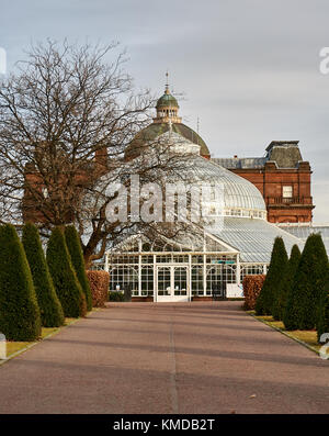 Glasgow, UK - 1 December 2017 : People's Palace located in the popular Glasgow Green Park serves as a winter garden, a cafe and a museum. Stock Photo