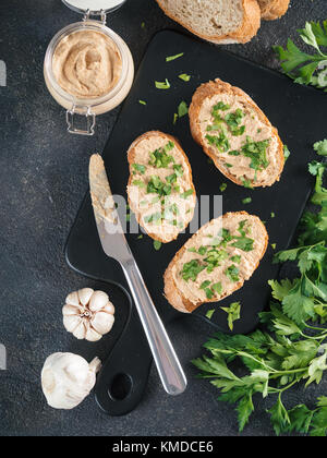 homemade turkey pate on bread Stock Photo