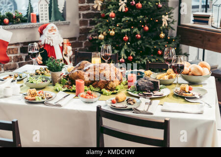 christmas table Stock Photo