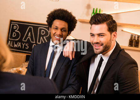 businessmen in bar Stock Photo