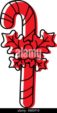 color sweet walking stick christmas decoration Stock Vector