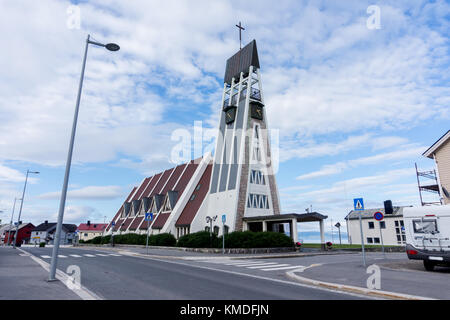 Hammerfest Church is the main parish church in Hammerfest Municipality in Finnmark county, Norway Stock Photo