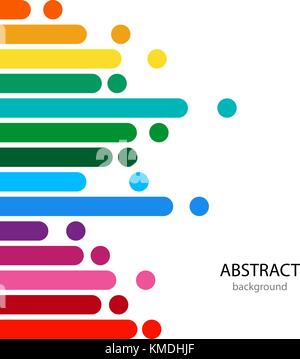 Color lines with bright dots.  Stock Vector