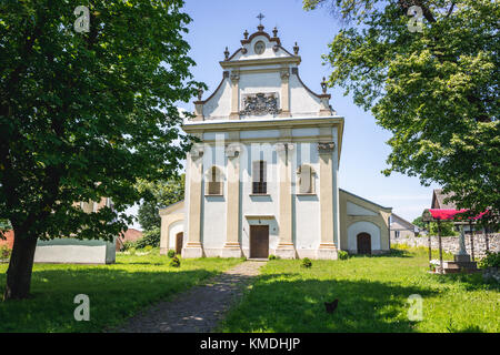 Roman Catholic Church of Assumption of Blessed Virgin Mary in Yagelnitsa (Polish: Jagielnica), small village in Chortkiv Raion in western Ukraine Stock Photo