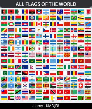 All flags of the world in alphabetical order Stock Vector