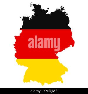 The detailed map of the Germany with National Flag Stock Vector
