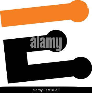 Global Electricity Letter E Stock Vector