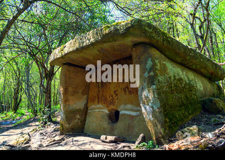 Beautiful stone dolmen in Caucasus Stock Photo