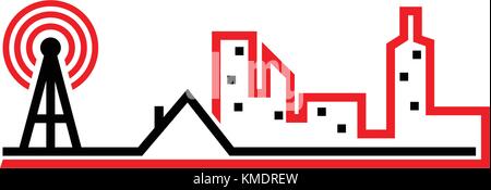 WIFI CITY HOME Stock Vector