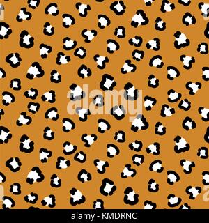 Leopard brown color seamless vector pattern. Stock Vector