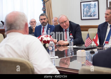 U.S. Agriculture Secretary Sonny Perdue meets with Canadian territory and province premiers at the U.S. Department of Agriculture Jamie L. Whitten Administration Building June 7, 2017 in Washington, DC.  (photo by Lance Cheung  via Planetpix) Stock Photo