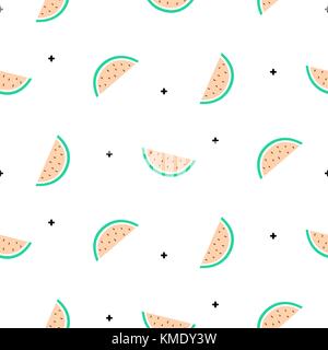 Pop summer juicy watermelon cartoon seamless pattern. Stock Vector