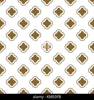Gold and white ottoman shapes seamless vector pattern. Wrap paper elegant eastern texture. Stock Vector