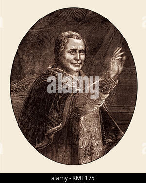 Pope Pius IX, 13 May 1792 – 7 February 1878, reigned as Pope from 16 June 1846 to his death Stock Photo