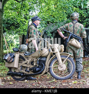 DKW NZ 350-1 German Army WW2 motorcycles & Wehrmacht soldiers with ...