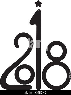 2018 new year vector on white background. Lettering for invitation, wedding and greeting card Stock Vector