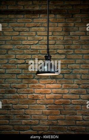 Interior light decoration on a brick wall background, coffee shop, restaurant, night club design Stock Photo