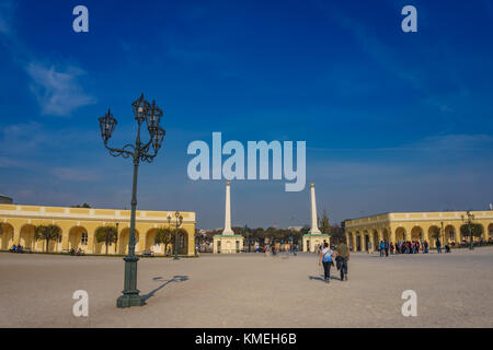 Surrounded area and gardens around the famous Schonbrunn Palace Vienna in Austria, Europe. Stock Photo