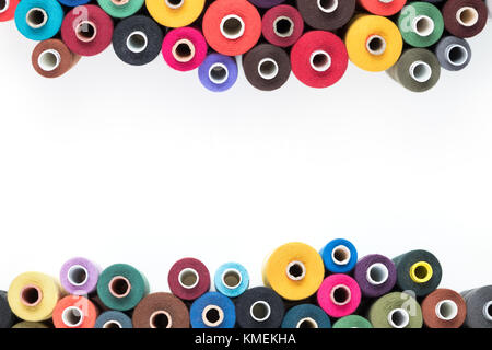 Sewing supplies thread on a white background. Text, cover, print, poster ready Stock Photo