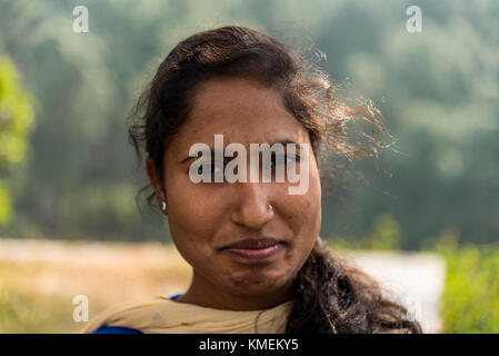 Portrait of young Indian girl smiling. Stock Photo