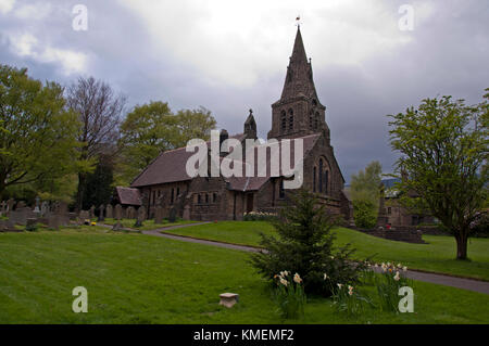 The Church of the Holy and Undivided Trinity, Edale, Peak District National Park Stock Photo