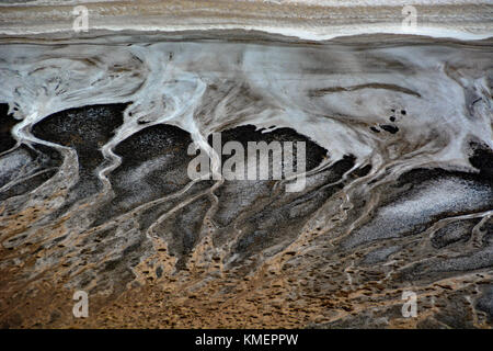 Wa'abah Crater, Al Wahbah,  Makkah Province, Saudi Arabia. Close-up and cropped image of crater floor. Stock Photo