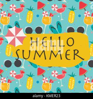 Hand Drawn Summer Pattern. Stock Vector