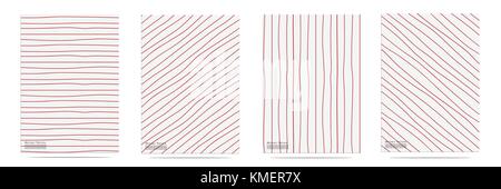 Abstract Pattern With Lines Hand Drawn Set. Stock Vector