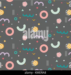 Trendy Geometric Elements Memphis Pattern. Stock Vector
