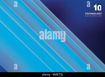 Abstract blue image that depicts technology with overlapping diagonal lines. Vector illustration Stock Vector