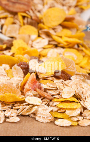 Selective focus on the front line of musli Stock Photo