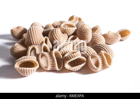 Ancient grain Sicilian pasta isolated on white background Stock Photo