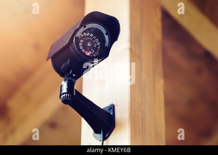 black security surveillance camera Stock Photo