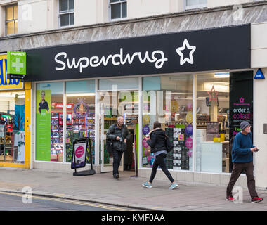Superdrug shop front entrance in the UK. Stock Photo