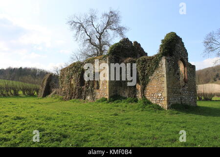 St James Church. Bix Bottom. Scenes from the 1971 Hammer Horror film Blood on Satan's Claw was filmed here. The Oxfordshire Way. England. Stock Photo