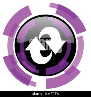 Rotation pink violet modern design vector web and smartphone icon. Round button in eps 10 isolated on white background. Stock Vector