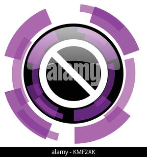 Access denied pink violet modern design vector web and smartphone icon. Round button in eps 10 isolated on white background. Stock Vector