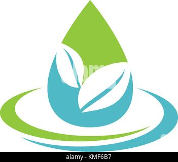 Leaf and Water Health Stock Vector
