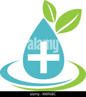 Leaf and Water Health Stock Vector