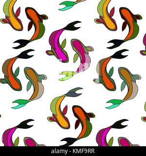Fun colourful fishes in seamless pattern for baby products and pictures Stock Vector