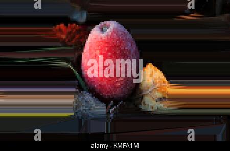 Abstract red apple. Impressionism with fruit. Blur in still life. Abstract Still Life. Stock Vector