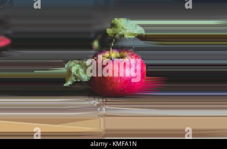 Abstract red apple. Impressionism with fruit. Blur in still life. Abstract Still Life. Stock Vector