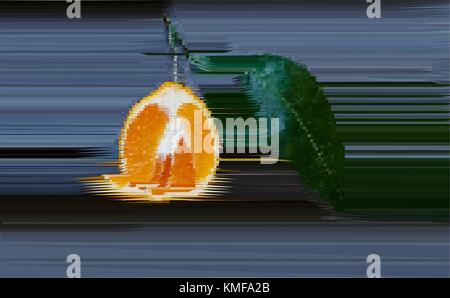 Abstract red orange. Impressionism with fruit. Blur in still life. Abstract Still Life. Stock Vector