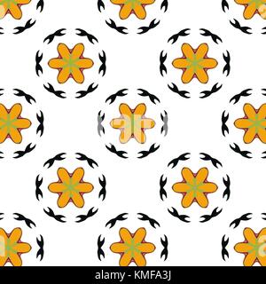 Fun colourful flower in seamless pattern for baby Stock Vector