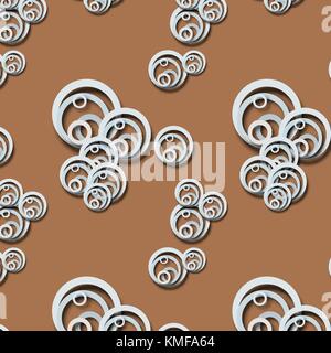 Abstract pattern with pale blue circles. Circles on brown Stock Vector