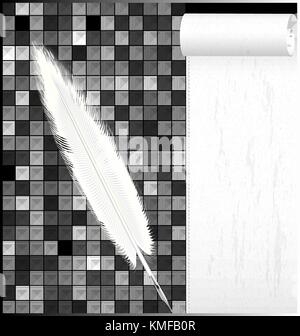 abstract white black background with pen Stock Vector