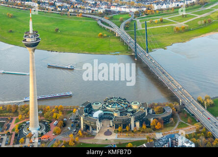 State Parliament Düsseldorf, State Parliament of North Rhine-Westphalia, next to the TV Tower on the Rhine, Media Harbour Stock Photo