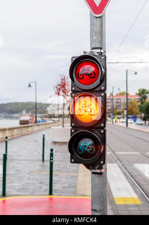 Traffic light for cyclists. Stock Photo